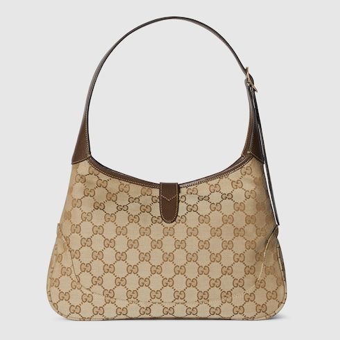 Medium Jackie Luxury Handbag With GG Canvas And Piston Closure For Women