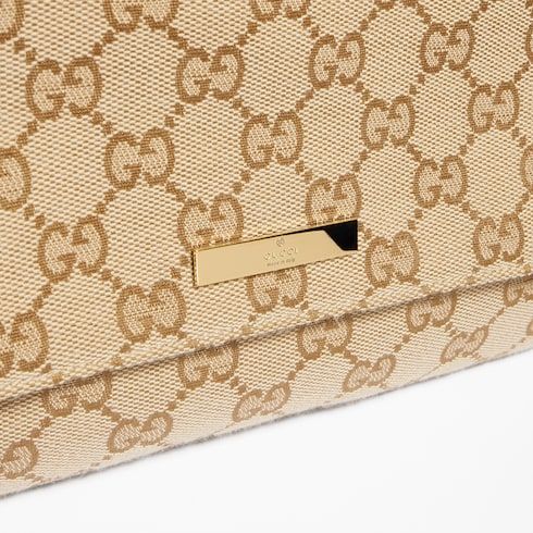 Madison Medium Shoulder Luxury Handbag With GG Canvas And Logo Plaque For Women