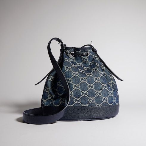 Venice Small Bucket Luxury Handbag GG Denim