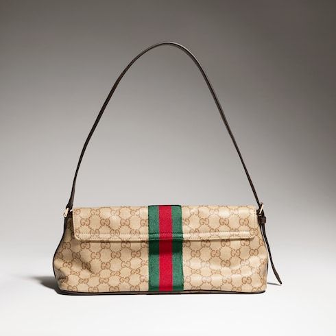 Madison Medium Shoulder Luxury Handbag With Web GG Coated Canvas