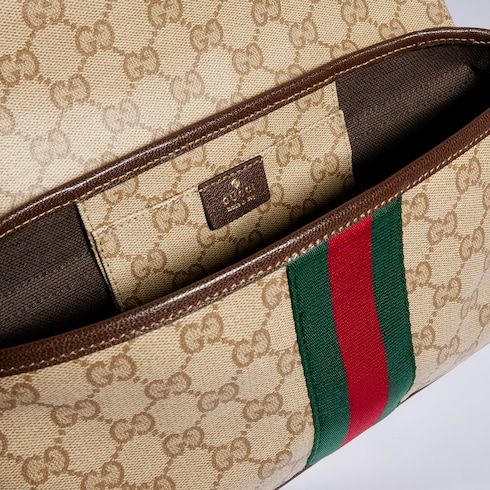 Madison Medium Shoulder Luxury Handbag With Web GG Coated Canvas