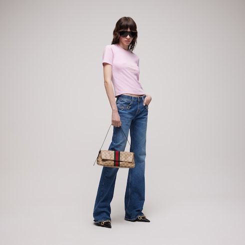 Madison Medium Shoulder Luxury Handbag With Web GG Coated Canvas
