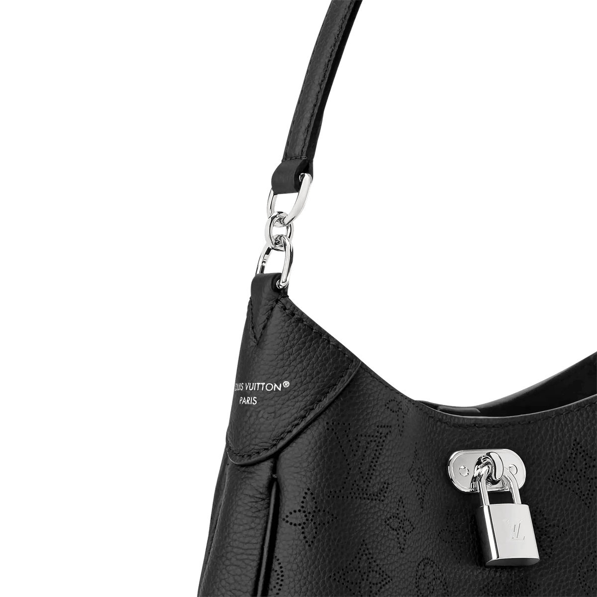 All Around PM Black Perforated Mahina Calfskin Leather Tote Bag M28306 For Women