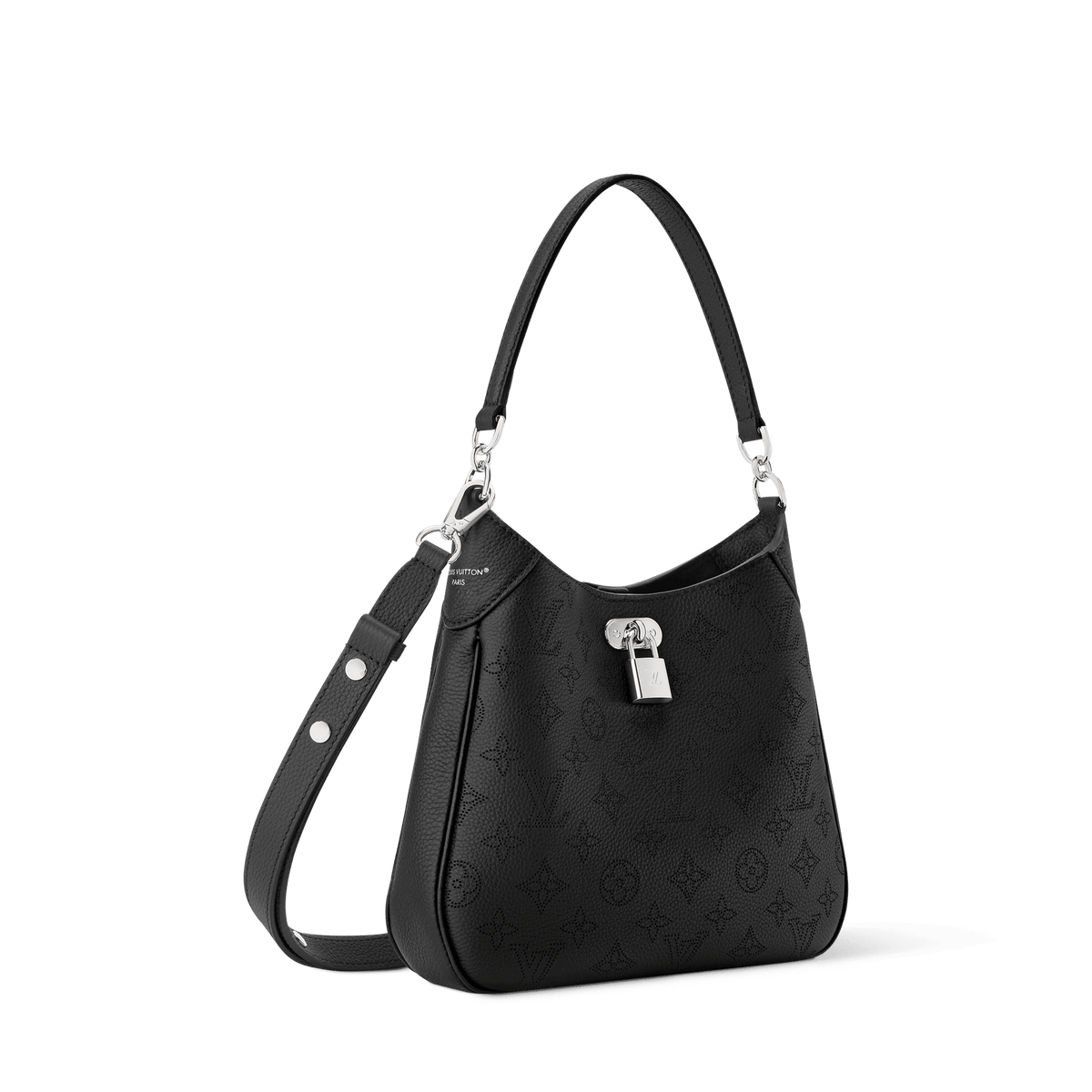 All Around PM Black Perforated Mahina Calfskin Leather Tote Bag M28306 For Women