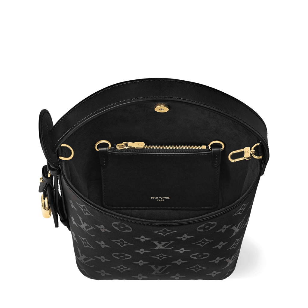 All In BB Monogram Ink Boldly Black Bucket Bag For Women