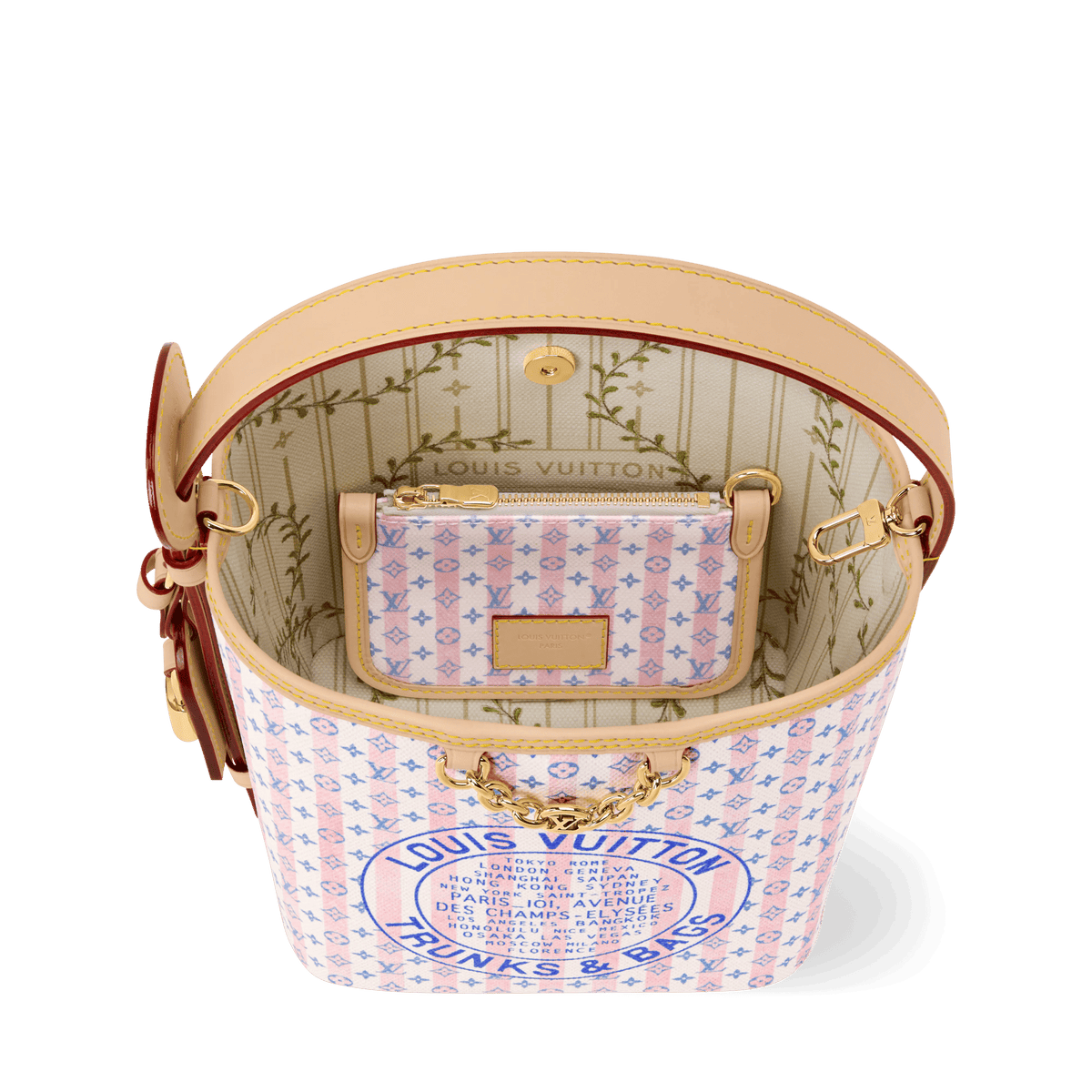 All In BB Monogram Mini Blue Coated Canvas Handbag For Women