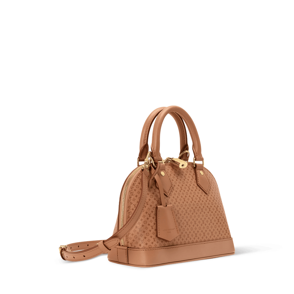 Alma BB Minigram Hazelnut Calfskin Handbag For Women