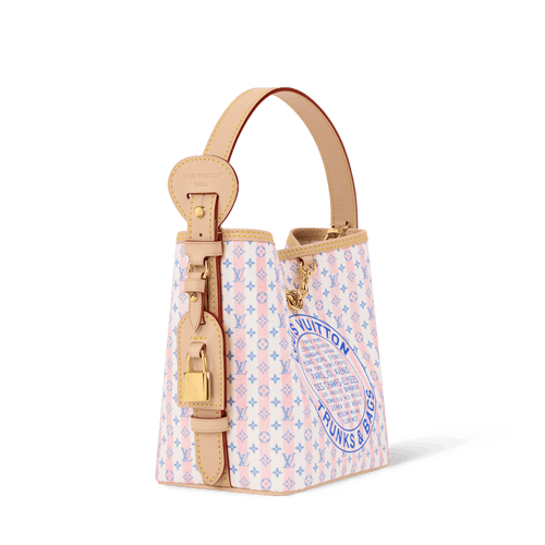 All In BB Monogram Mini Blue Coated Canvas Handbag For Women