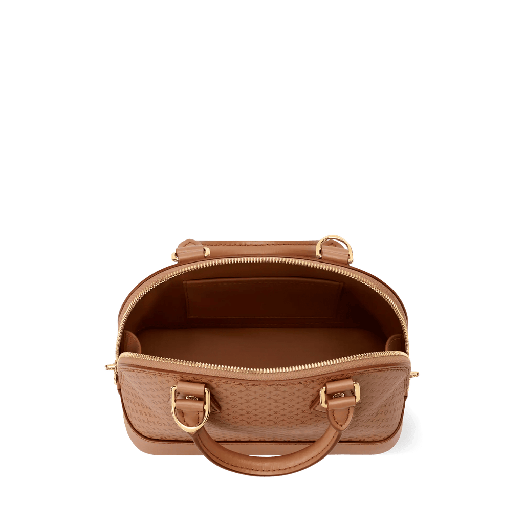 Alma BB Minigram Hazelnut Calfskin Handbag For Women