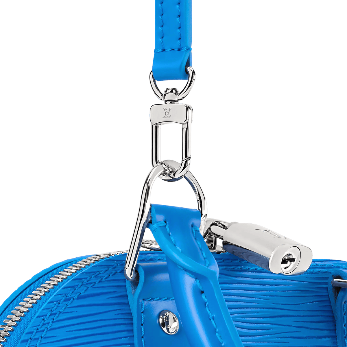 Alma BB Ocean Blue Epi Leather Handbag For Women