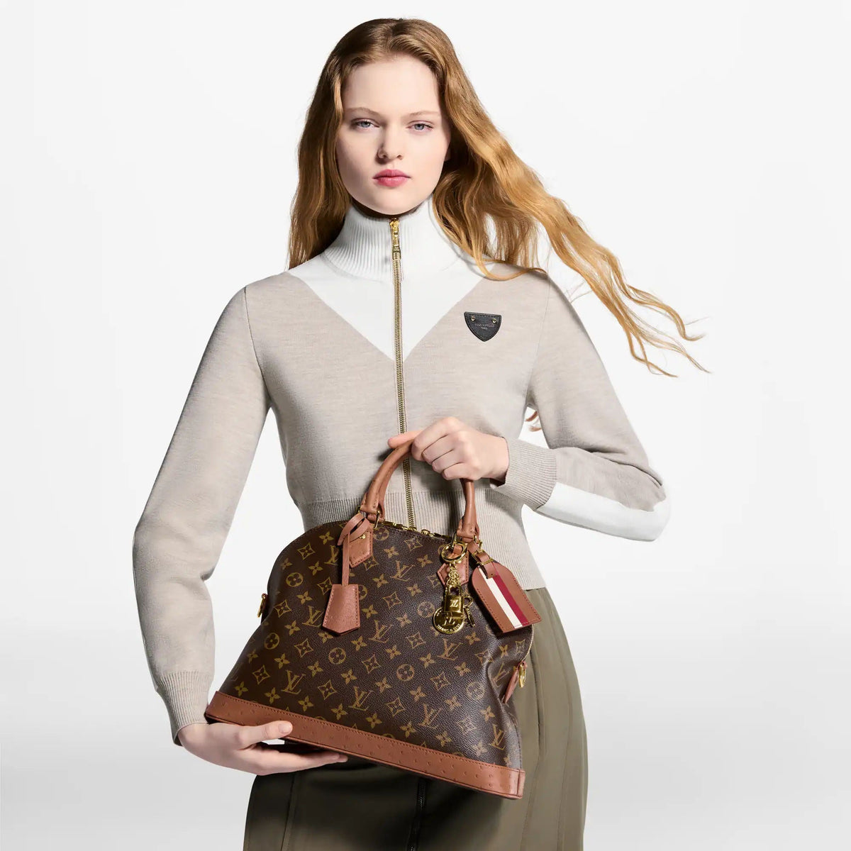 Alma MM Soft Celebration Monogram Coated Canvas Tote Bag N30049 For Women
