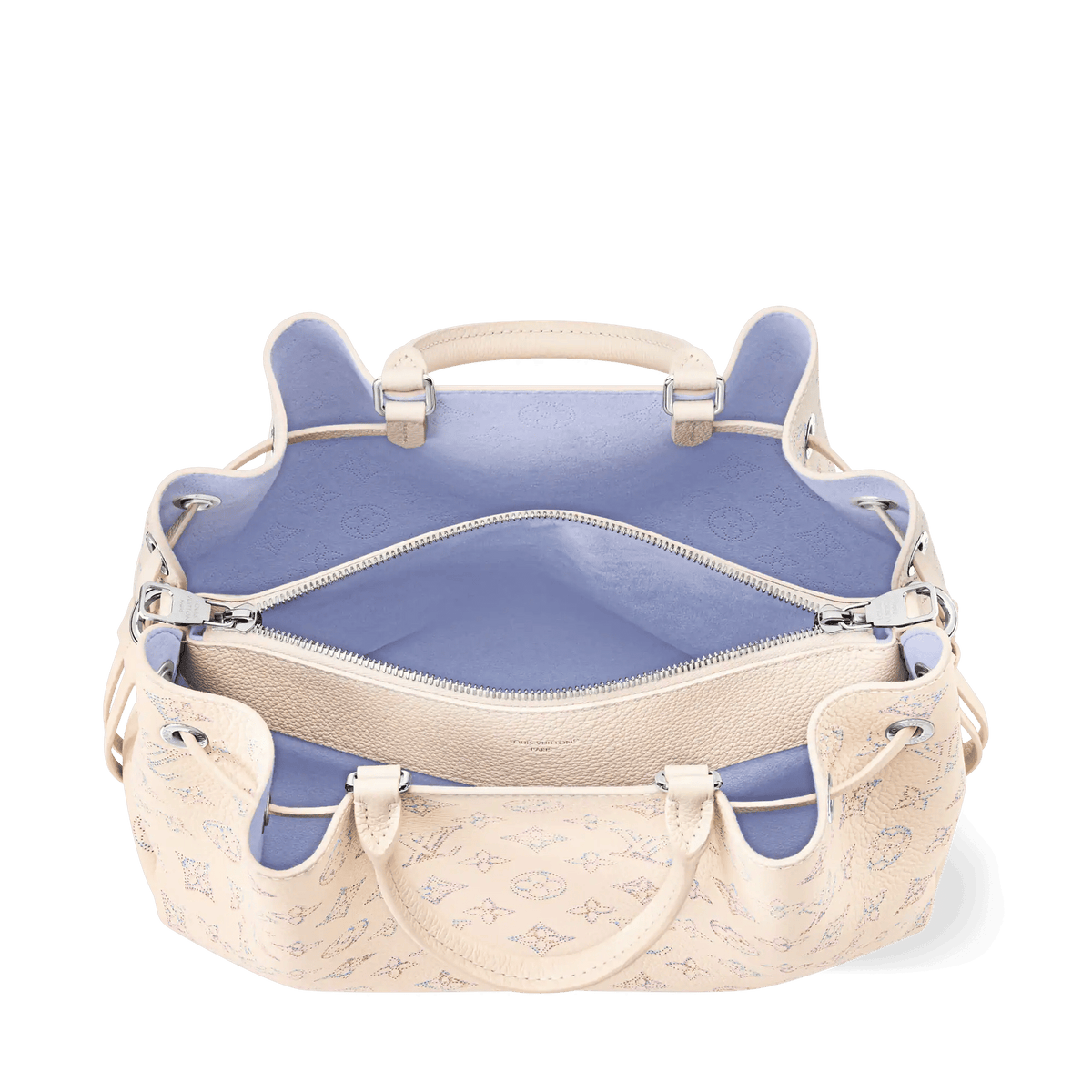 Bella Tote Link Quartz Perforated Mahina Calfskin Leather Bag M2A169 For Women