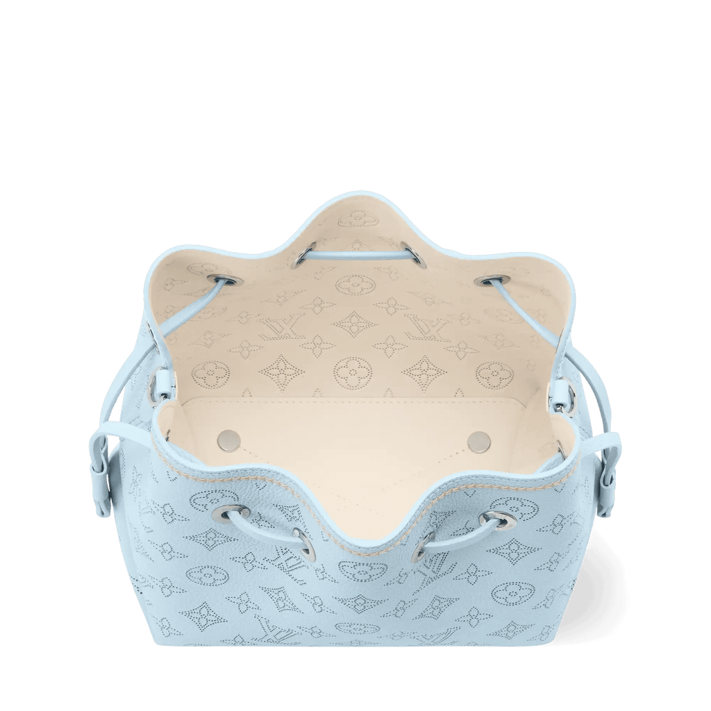 Blue Perforated Calfskin Leather Tote Bag product image 4