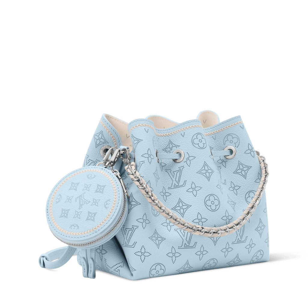 Blue Perforated Calfskin Leather Tote Bag product image 2