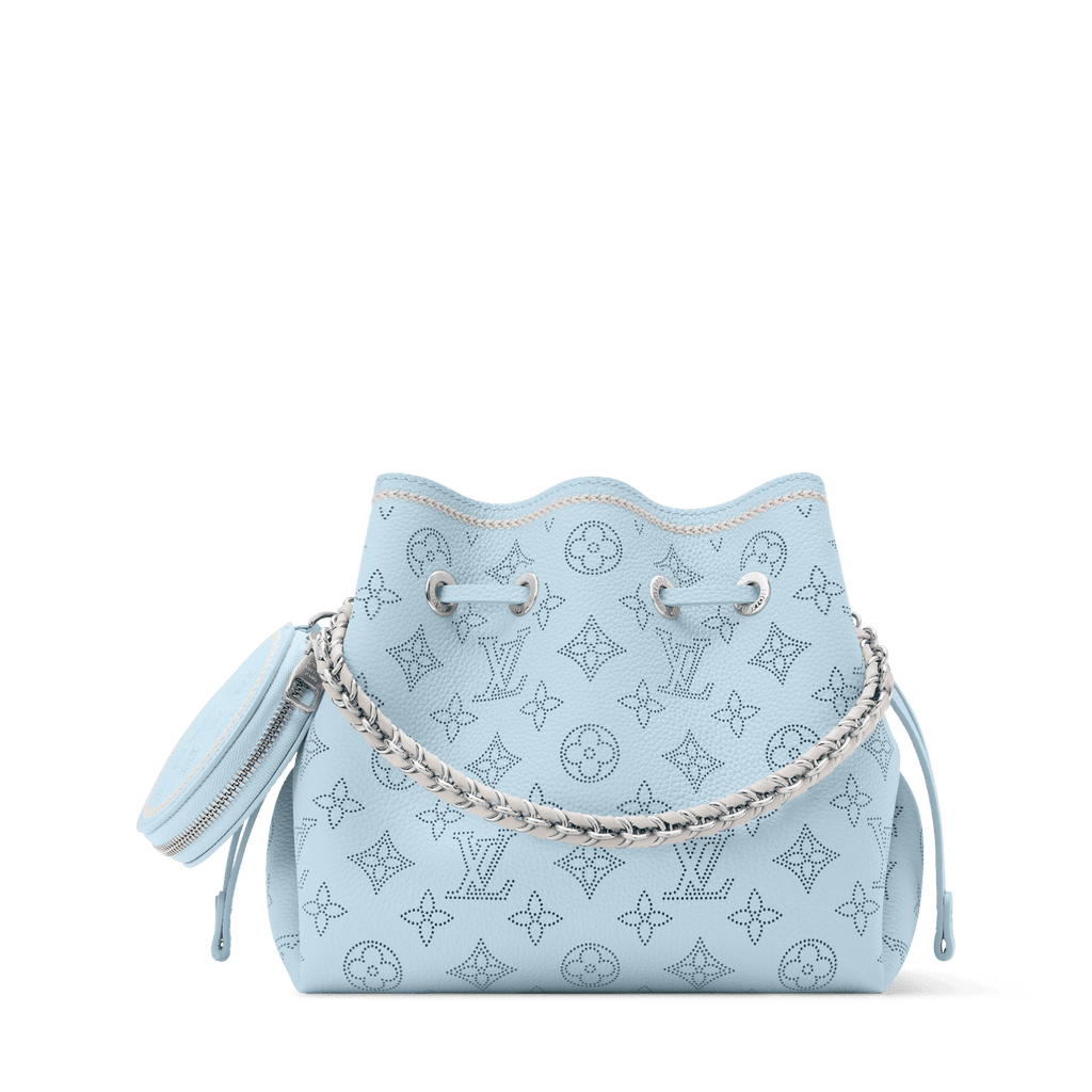 Blue Perforated Calfskin Leather Tote Bag product image 1