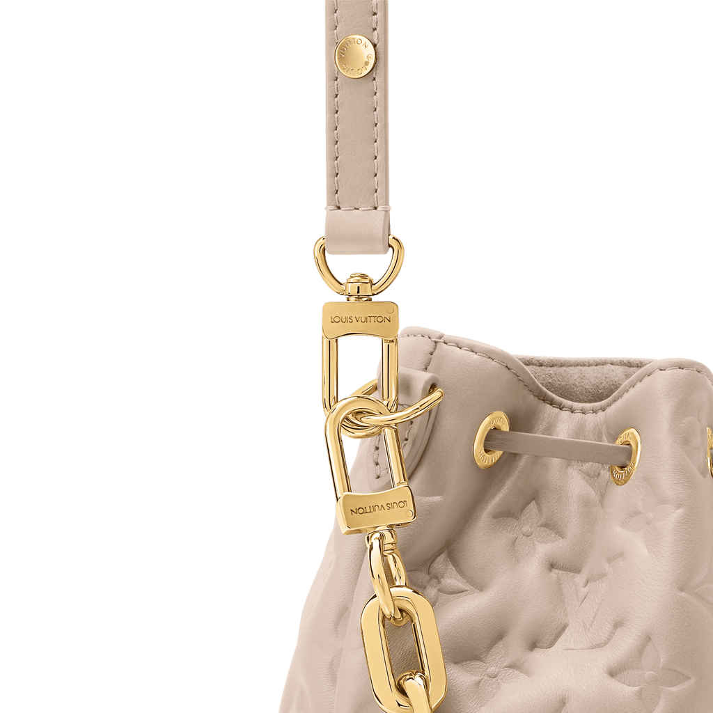 Coussin Bucket Monogram Embossed Lambskin Drawstring Bag M26530 For Women