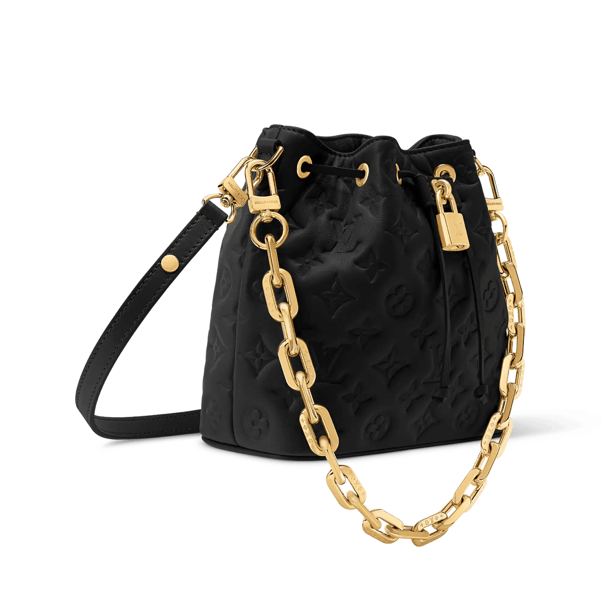 Coussin Bucket Monogram Embossed Lambskin Leather Bucket Bag M26216 For Women