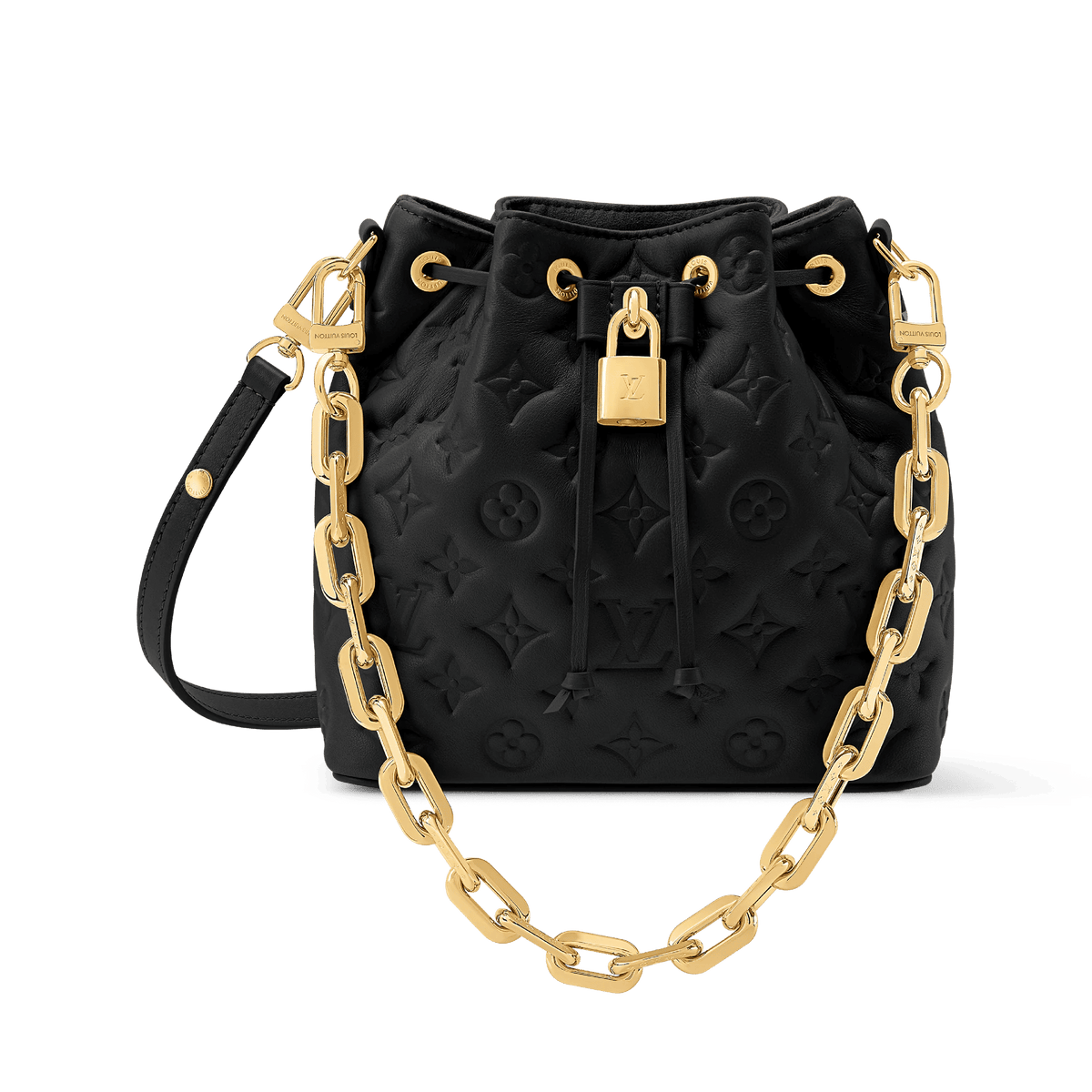 Coussin Bucket Monogram Embossed Lambskin Leather Bucket Bag M26216 For Women