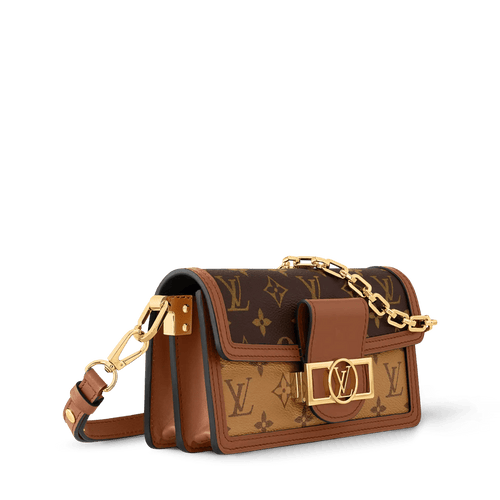 Dauphine East West Monogram Reverse Canvas Shoulder Bag For Women