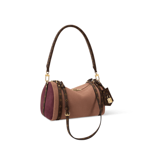 Express PM Suede Monogram Rosewood Shoulder Bag For Women