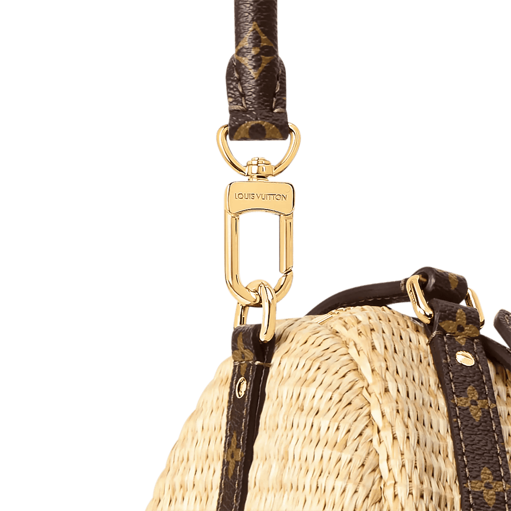 Men's Beige Canvas & Raffia Tote Bag product image 3