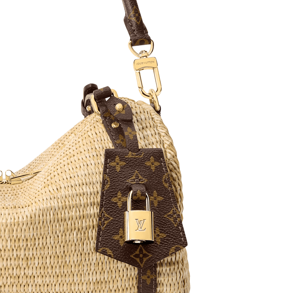 Men's Beige Canvas & Raffia Tote Bag product image 5