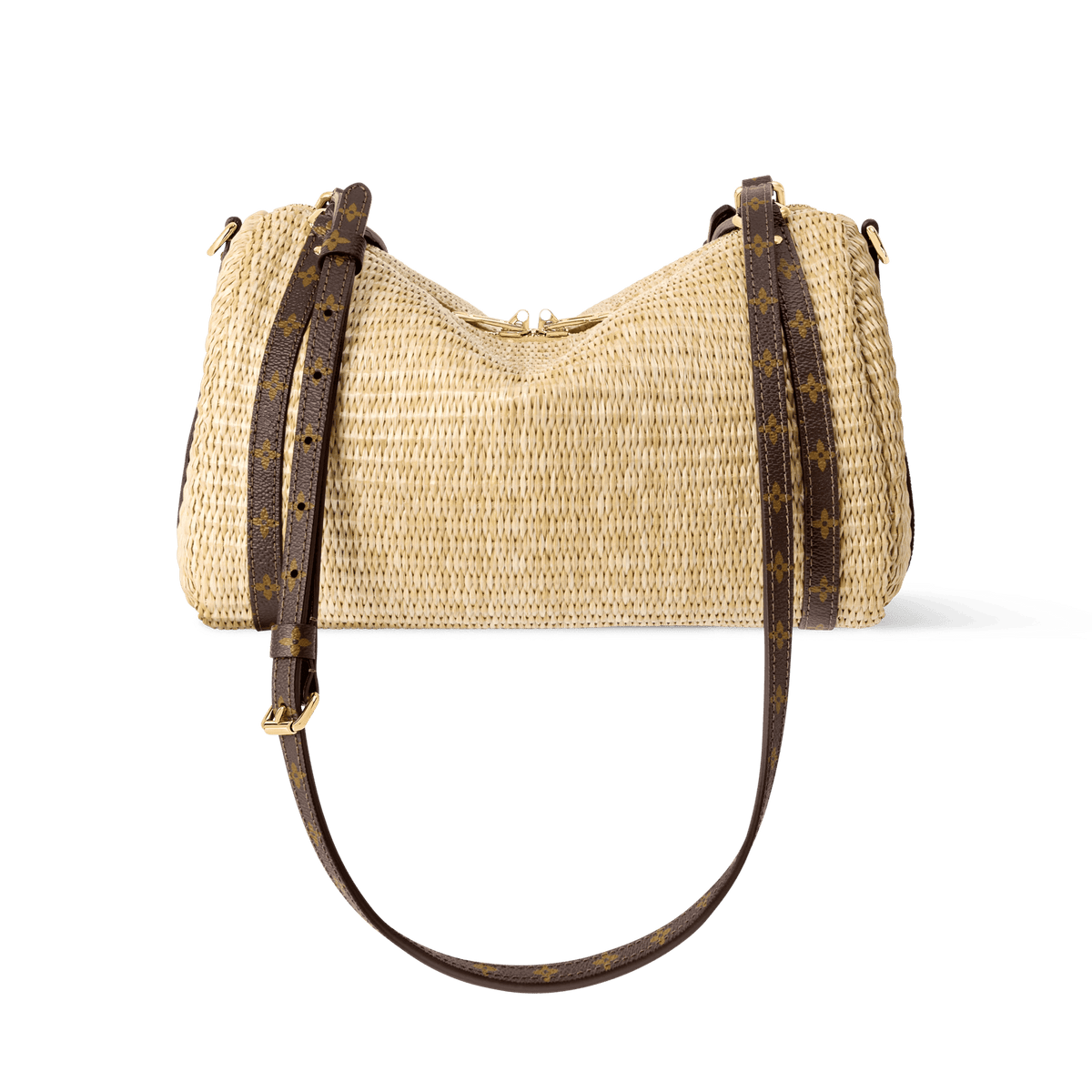 Men's Beige Canvas & Raffia Tote Bag product image 6