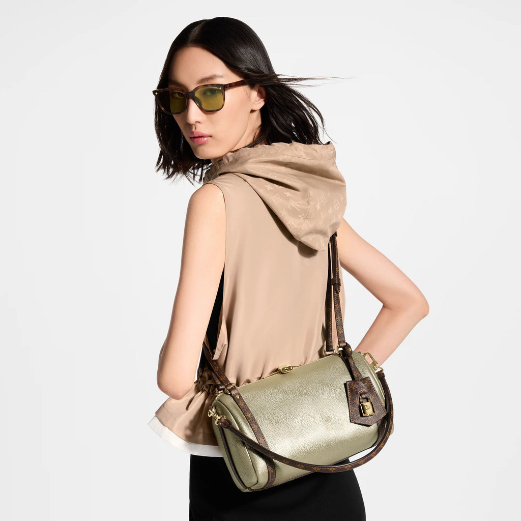 Express PM Platinum Grained Calfskin Tote Bag For Women