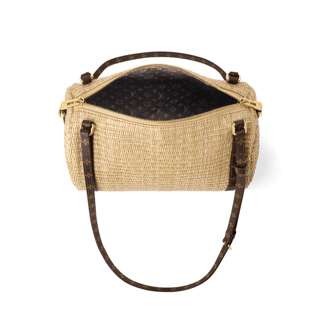 Men's Beige Canvas & Raffia Tote Bag product image 4