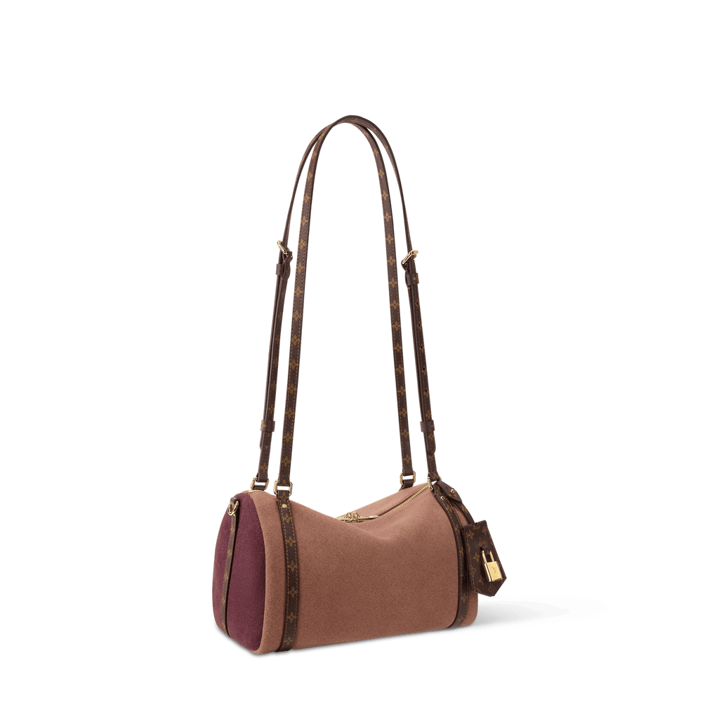 Express PM Suede Monogram Rosewood Shoulder Bag For Women