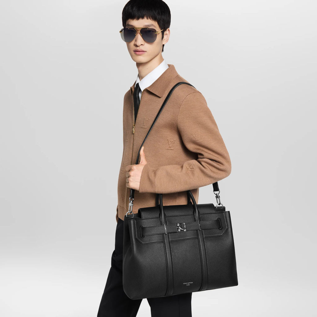 Black Calfskin Leather Tote Bag Design 002 product image 7