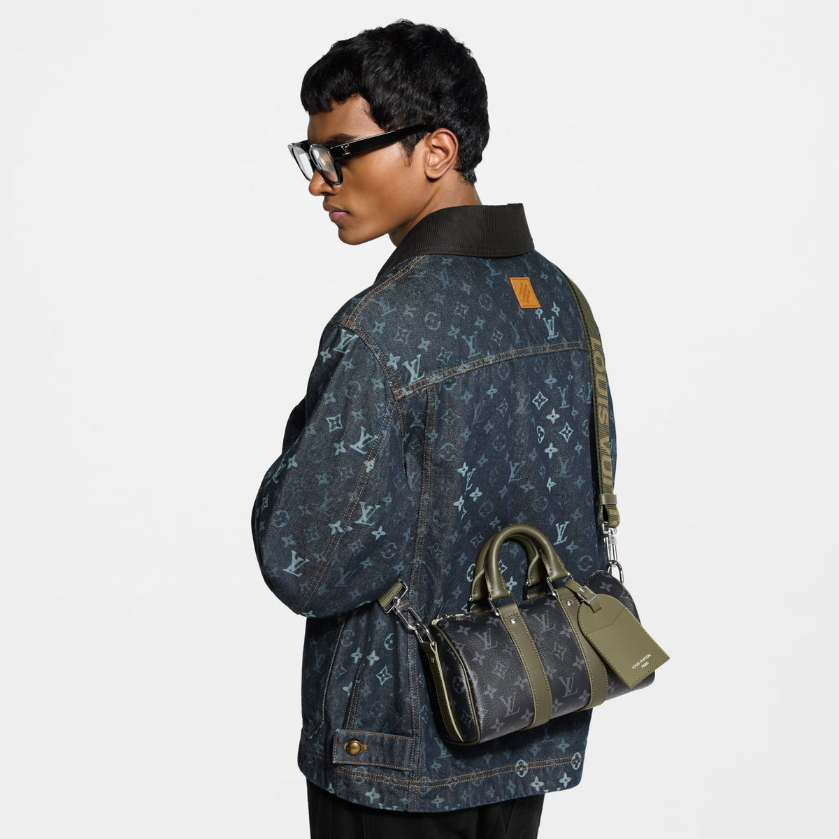 Green & Khaki Coated Canvas Handbag product image 8