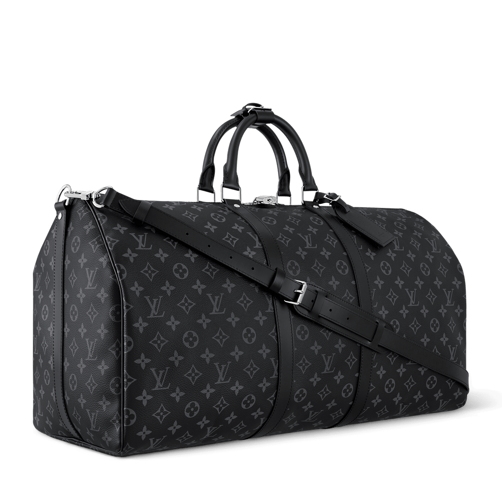 Keepall 55 Bandoulière Bag Monogram Eclipse Grey Shoes For Men