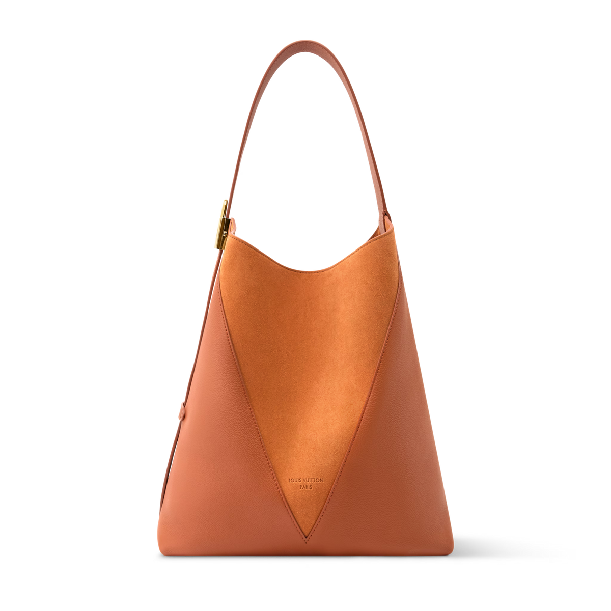 Low Key Hobo MM Cognac Calfskin Hobo Bag For Women