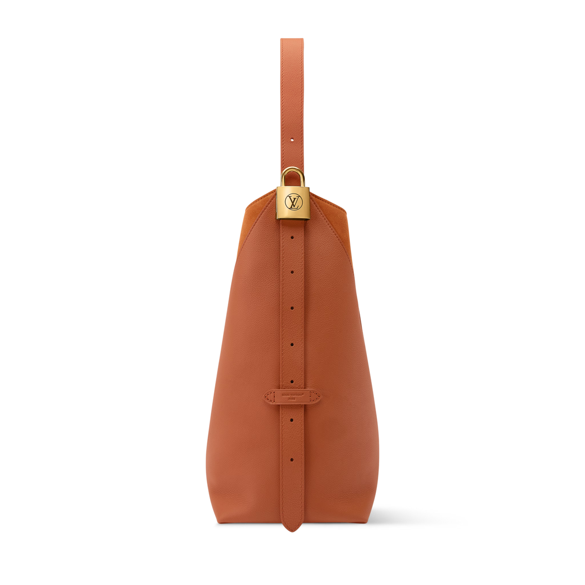 Low Key Hobo MM Cognac Calfskin Hobo Bag For Women