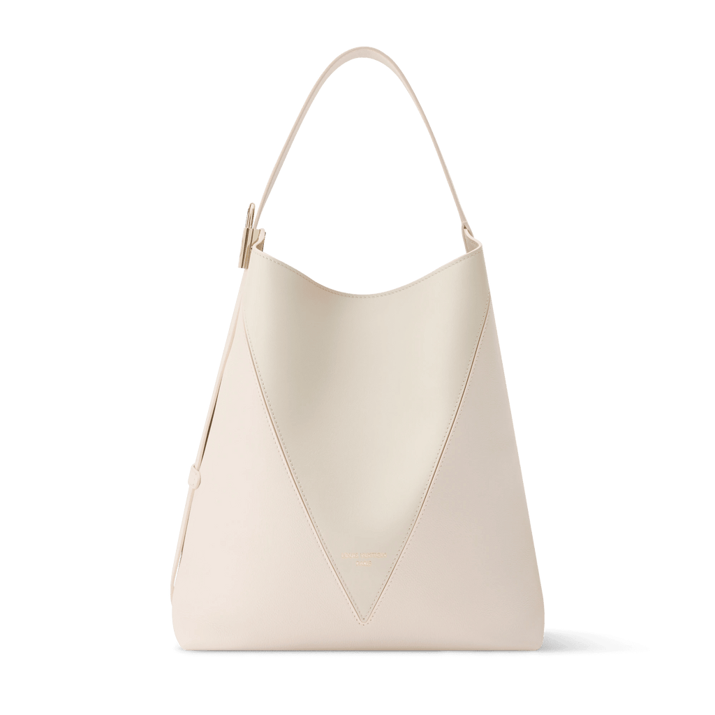 Low Key Hobo MM Quartz Gray Calfskin Hobo Bag For Women