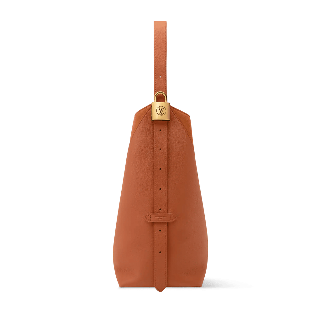 Low Key Hobo MM Cognac Calfskin Hobo Bag For Women