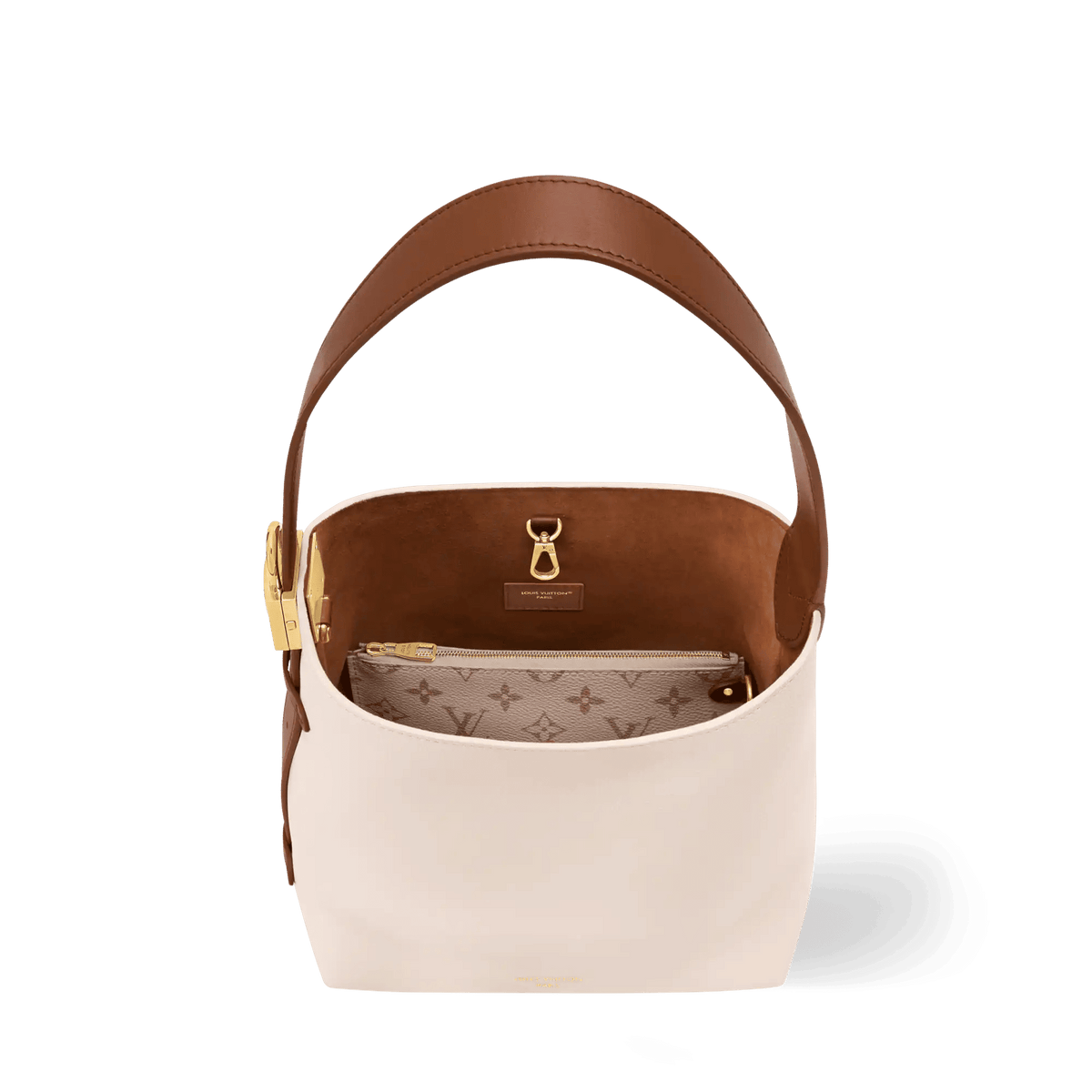 Low Key Hobo PM Quartz Calf Leather Hobo Bag For Women