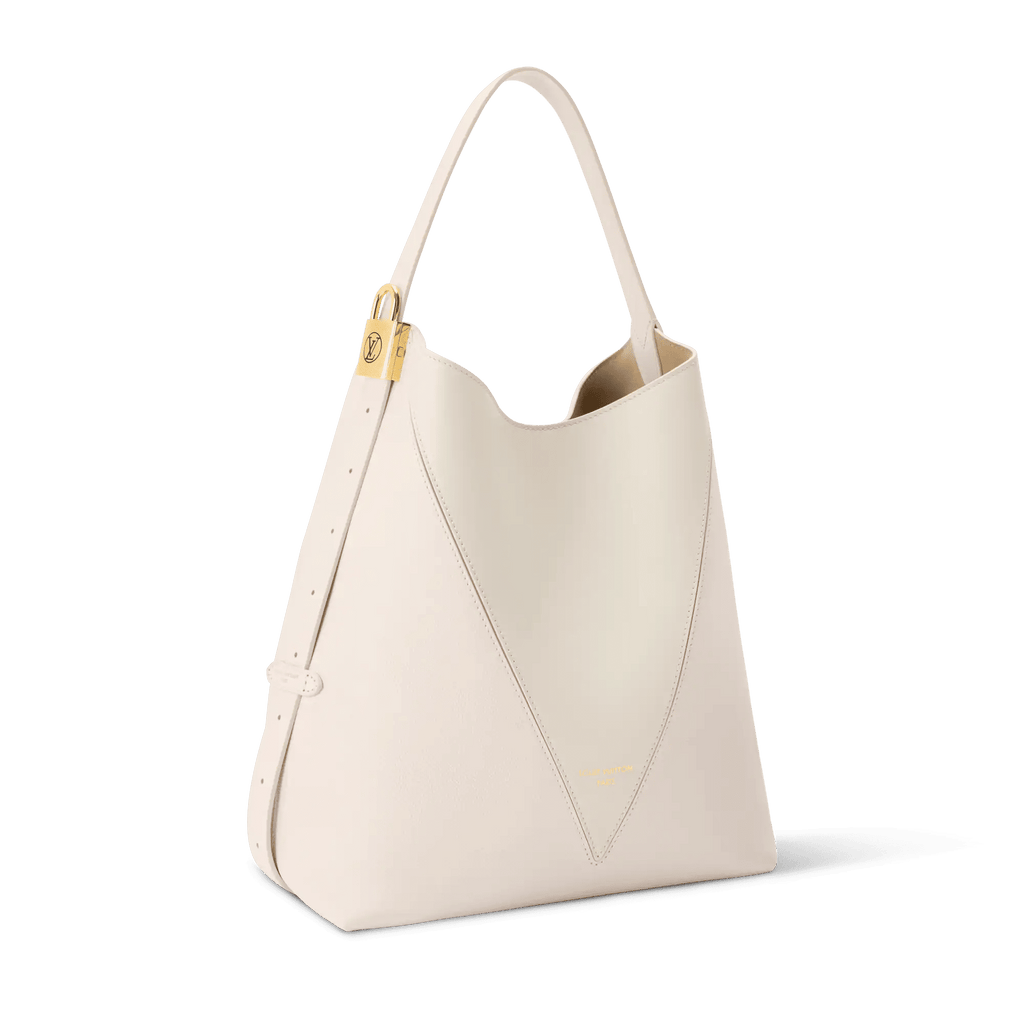 Low Key Hobo MM Quartz Gray Calfskin Hobo Bag For Women