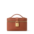 Vanity Case Pouch Cognac Low Key Calfskin Leather Aged Gold-Toned Hardware