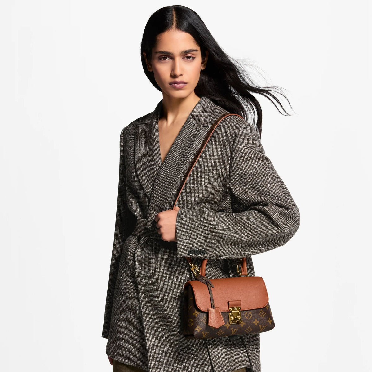 Coated Canvas & Leather Shoulder Bag Design 002 product image 7