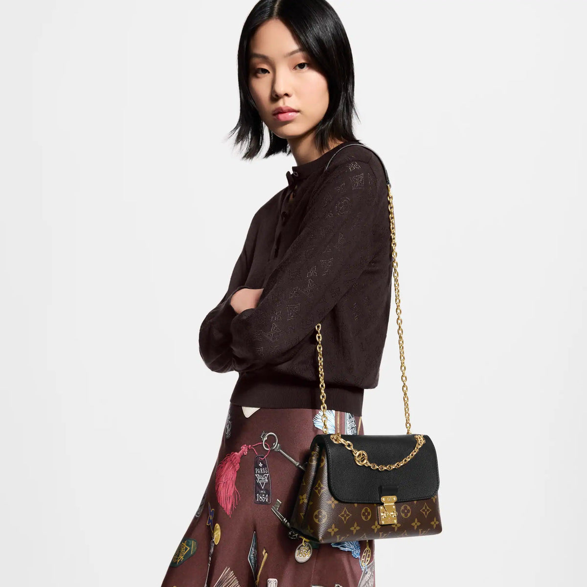 Madeleine BB Monogram Black Leather Crossbody Bag M28424 For Women
