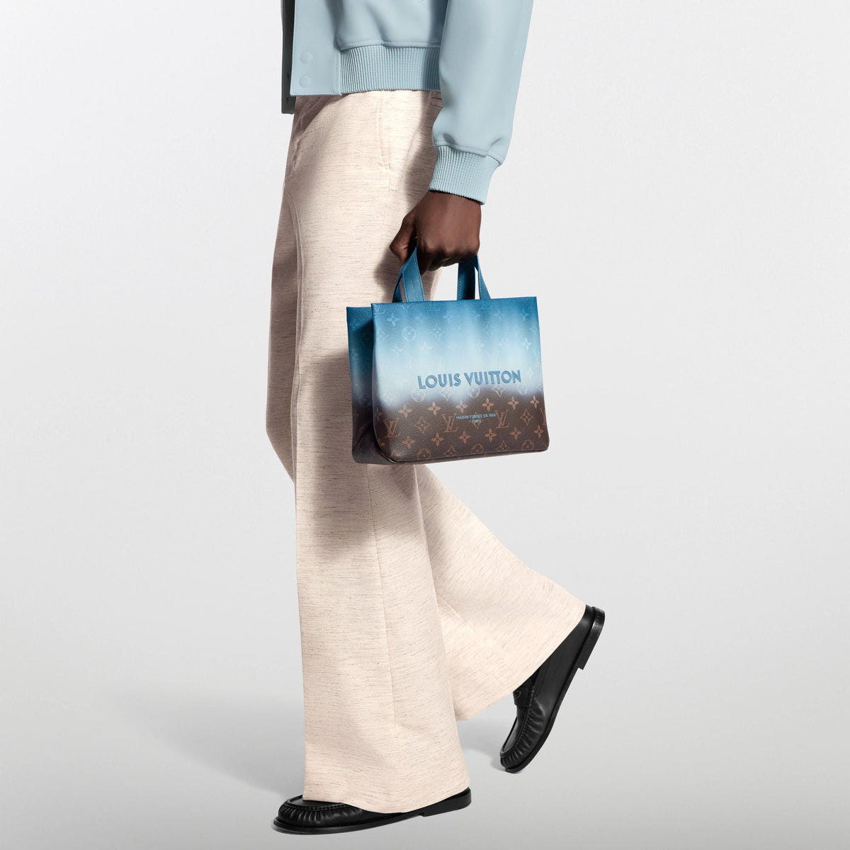 Mini Shopper Tote Monogram Pigment Blue For Men