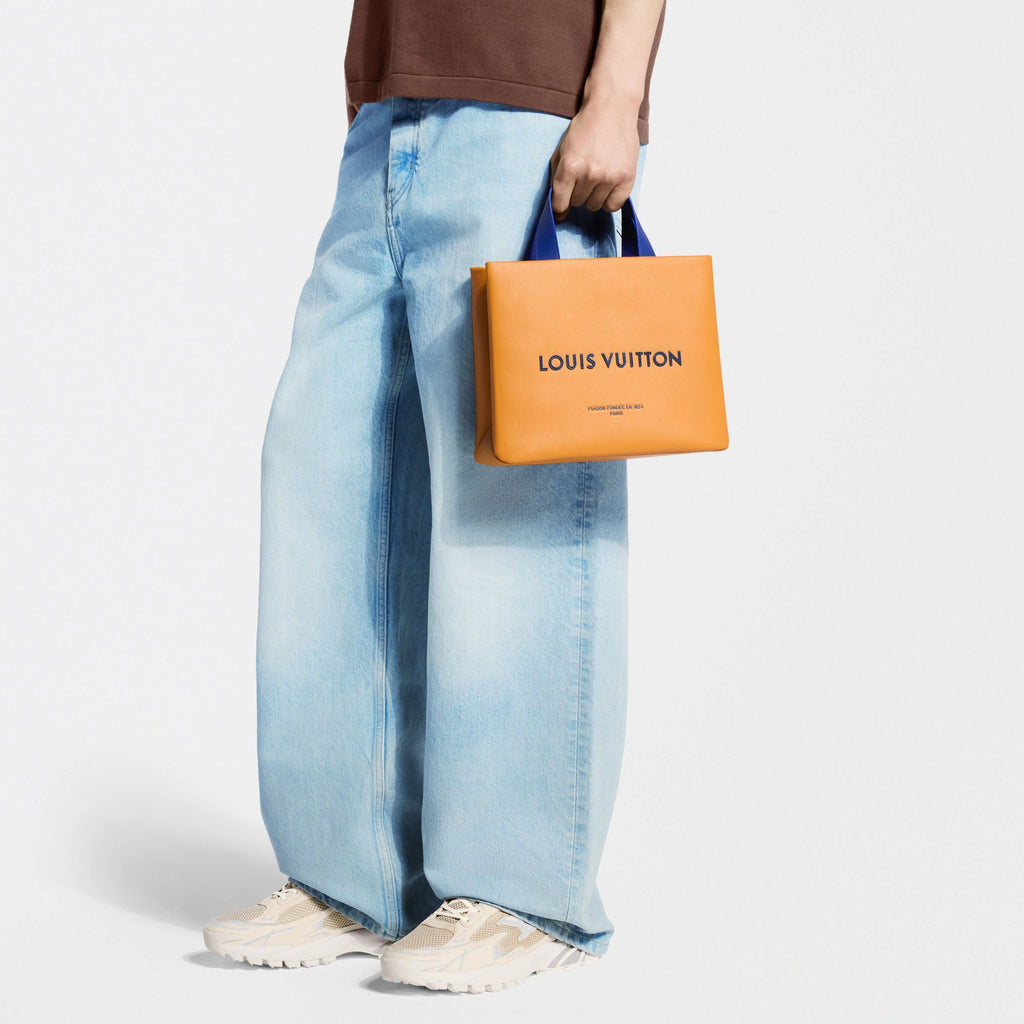 Mini Shopper Tote Monogram Calf Leather Safran Yellow For Men