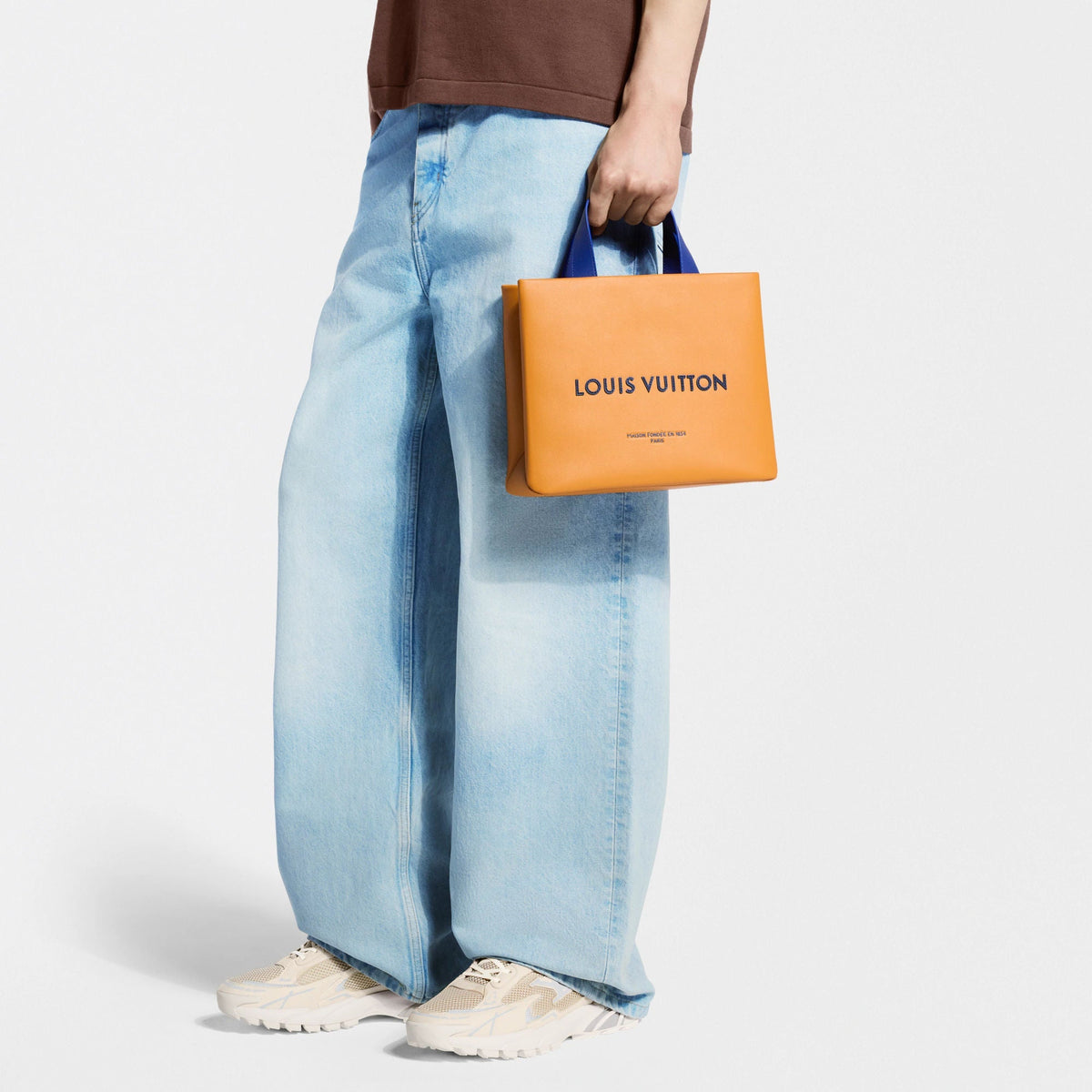 Mini Shopper Tote Monogram Calf Leather Safran Yellow For Men