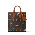 Mini Sac Plat Damier Heritage Canvas Brown For Men