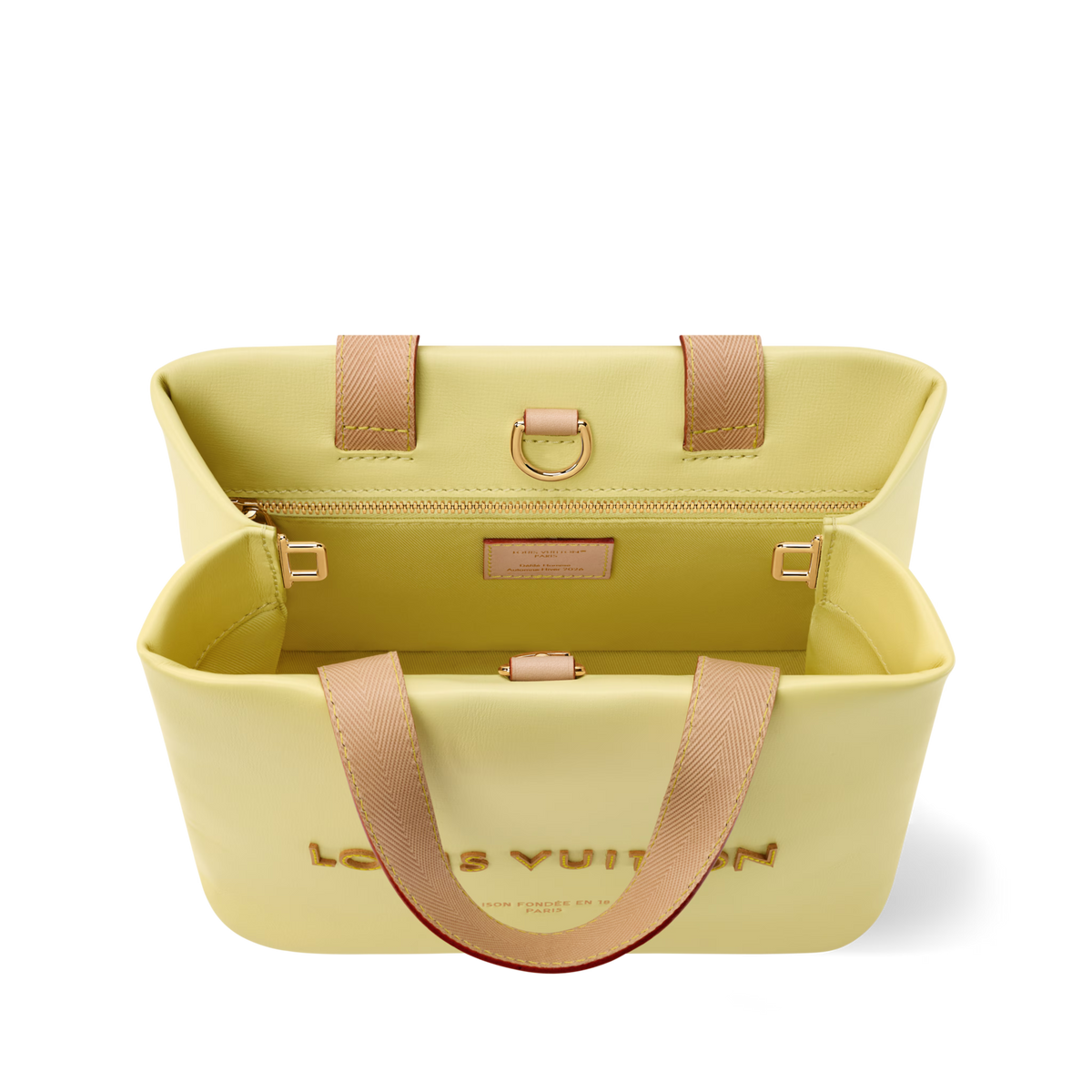 Mini Shopper Designer Tote Bag Calfskin Leather Daisy Yellow Gold-Toned Hardware