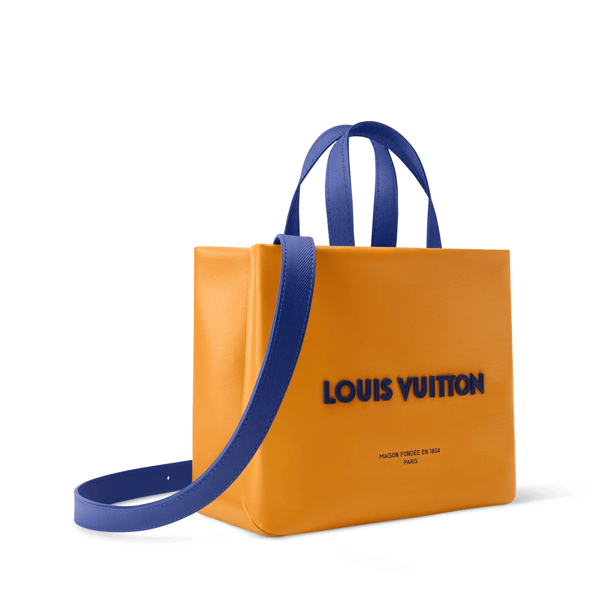 Mini Shopper Tote Monogram Calf Leather Safran Yellow For Men