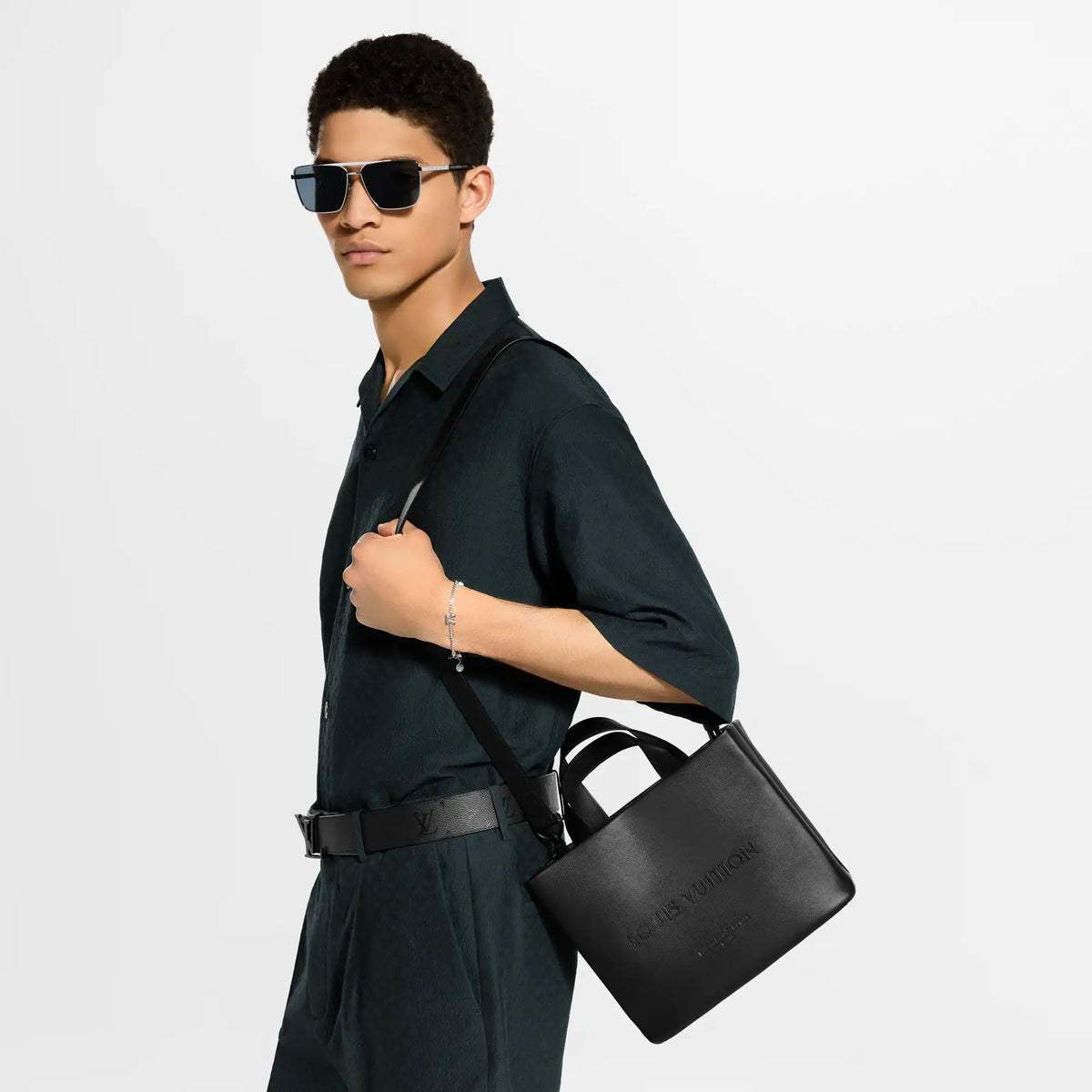 Black Mini Cowhide Leather Tote Bag product image 5