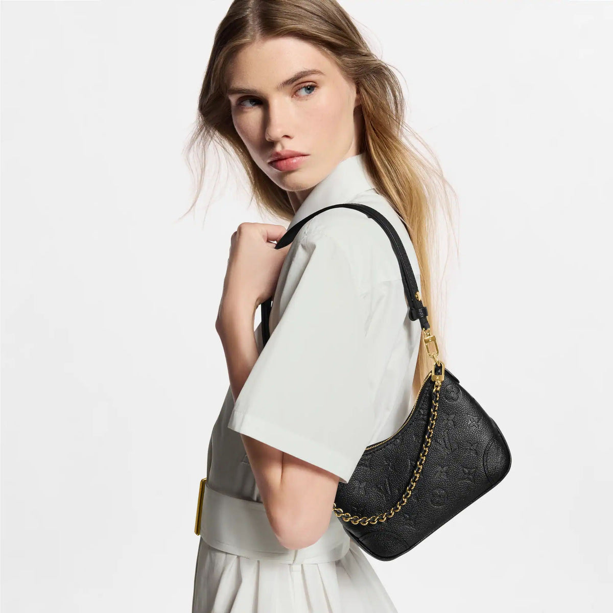 Nano Boulogne Black Monogram Empreinte Leather Crossbody Bag M28427 For Women